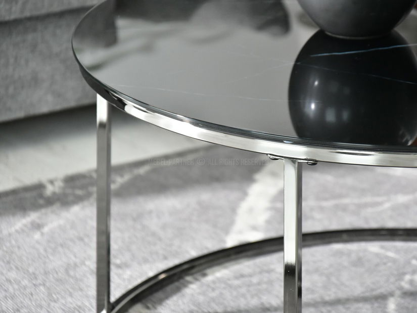 Konferenčný stolík Grande (čierny mramor + čierna)