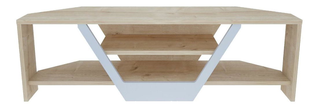 Masă TV/Dulap Sarra (Alb + Stejar) 