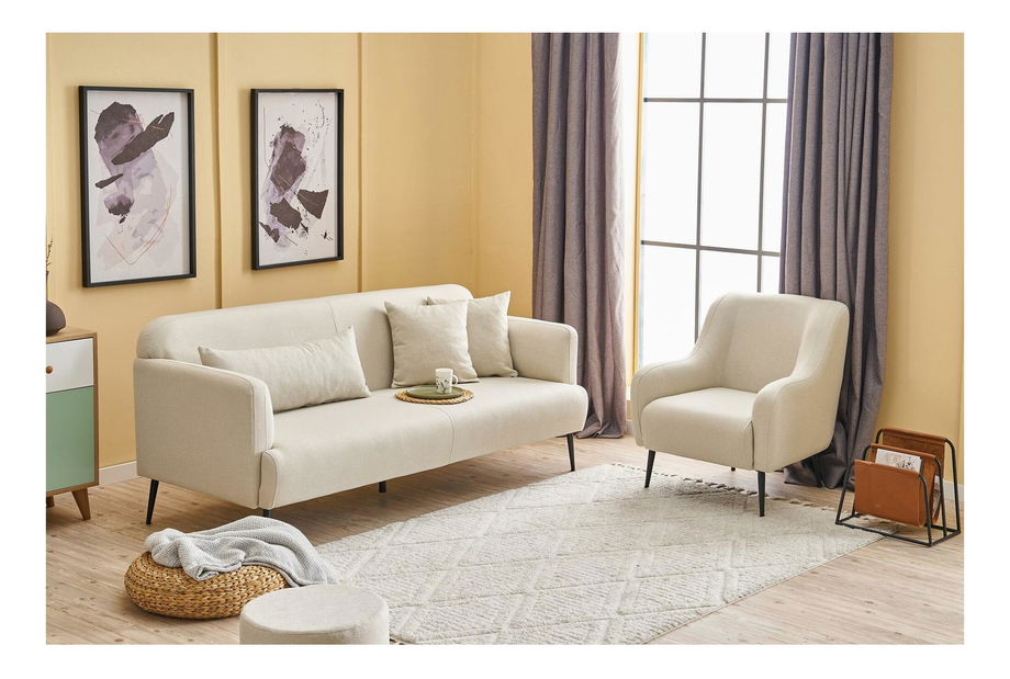 Canapea trei locuri Revosatta (Crem + negru)