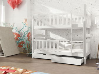 Detská posteľ 90 x 200 cm Antone (s roštom a úl. priestorom) (biela)