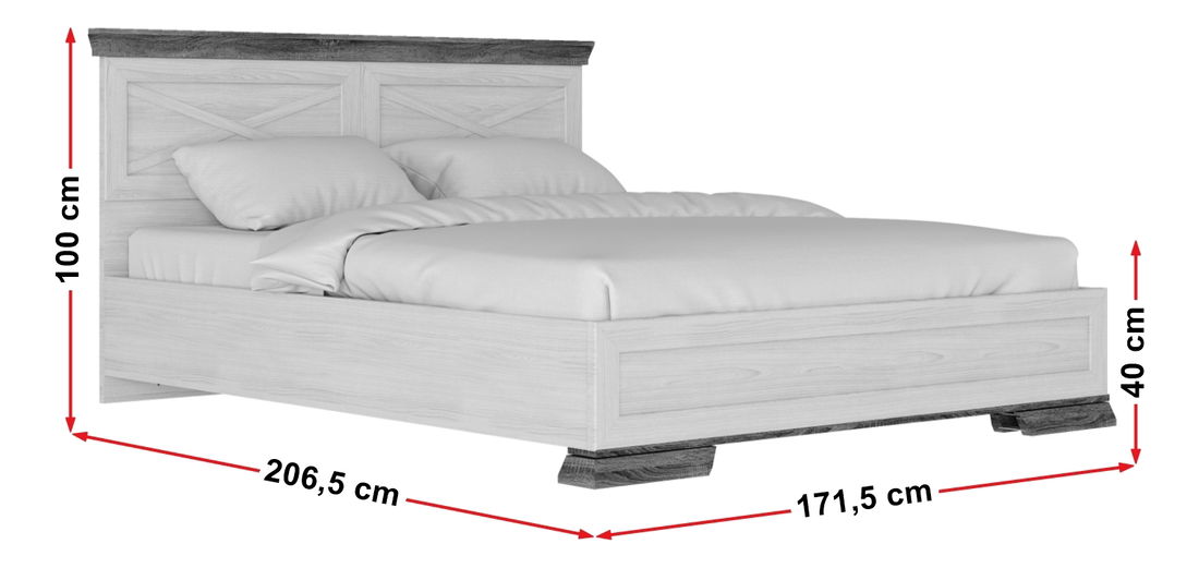 Manželská posteľ 160 cm BRW Marselle LOZ/160 (s roštom a úl. priestorom)