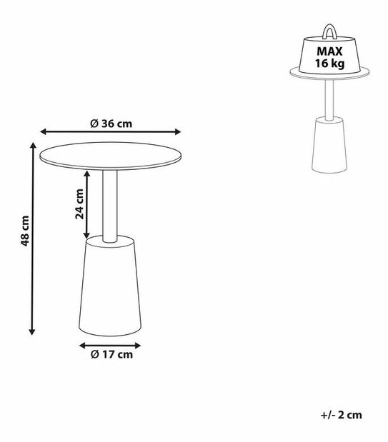 Măsuță laterală Tate (auriu) 