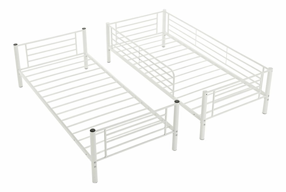 Detská poschodová posteľ 90 cm Kamila (biela) (s roštom)