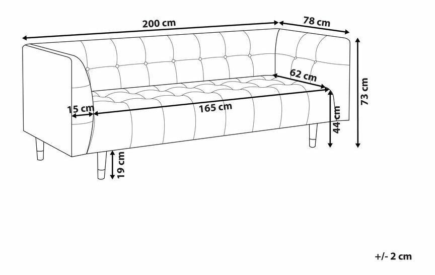 Háromszemélyes bőr kanapé Belper (barna)
