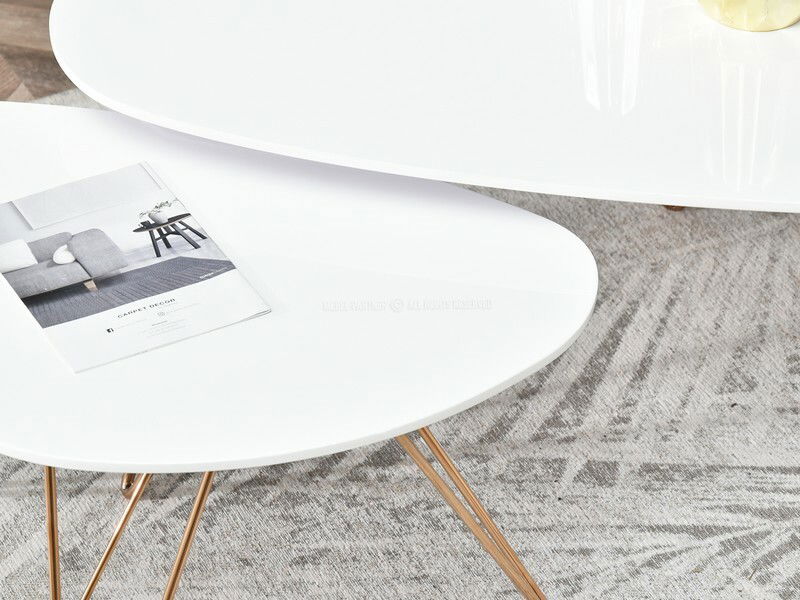 Dohányzóasztal Rave Zest Xl (fehér + réz)