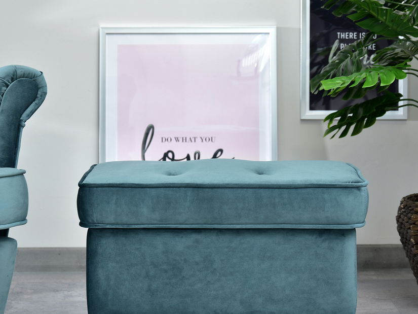 Taburetka Muriera (tmavomodrá + orech)