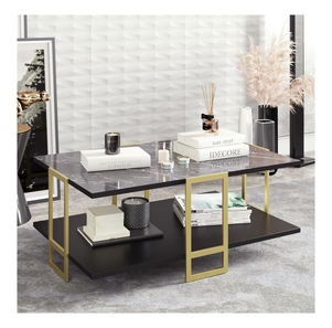 Konferenčný stolík Poppy (zlatá + čierna)