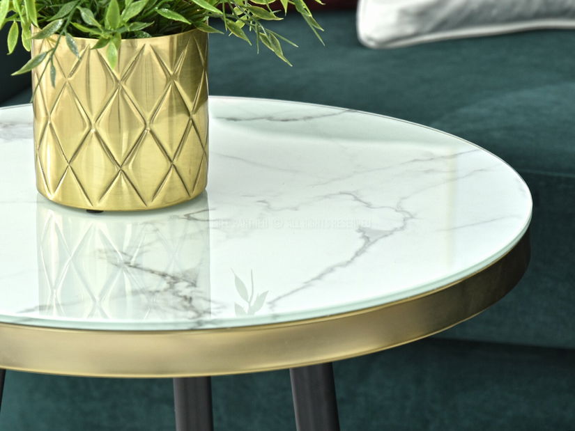 Măsuță de cafea Cheops S (alb + negru)