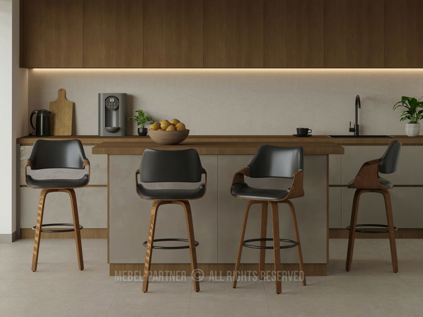 Scaun bar Rolenzono H75 (negru)