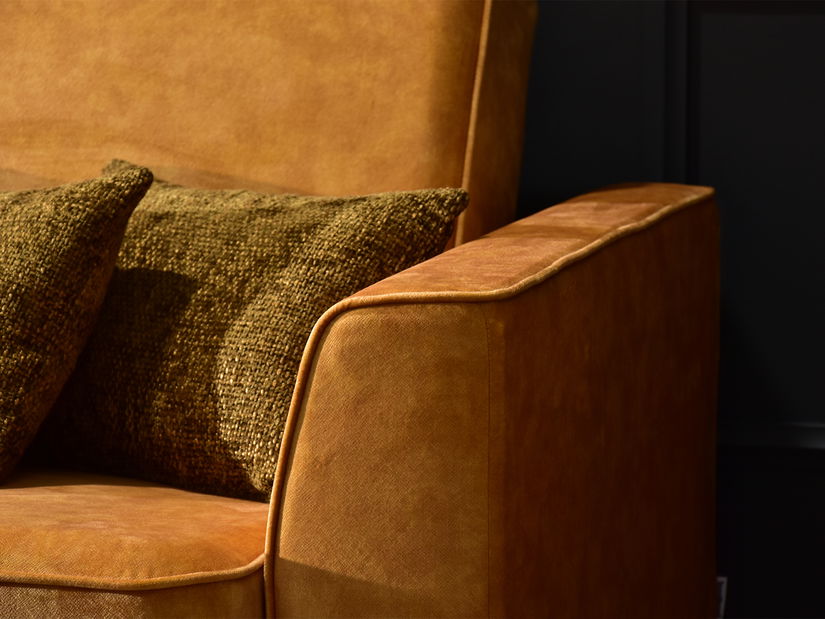 Pohovka trojsedačka Masoquismo (horčicová + buk)