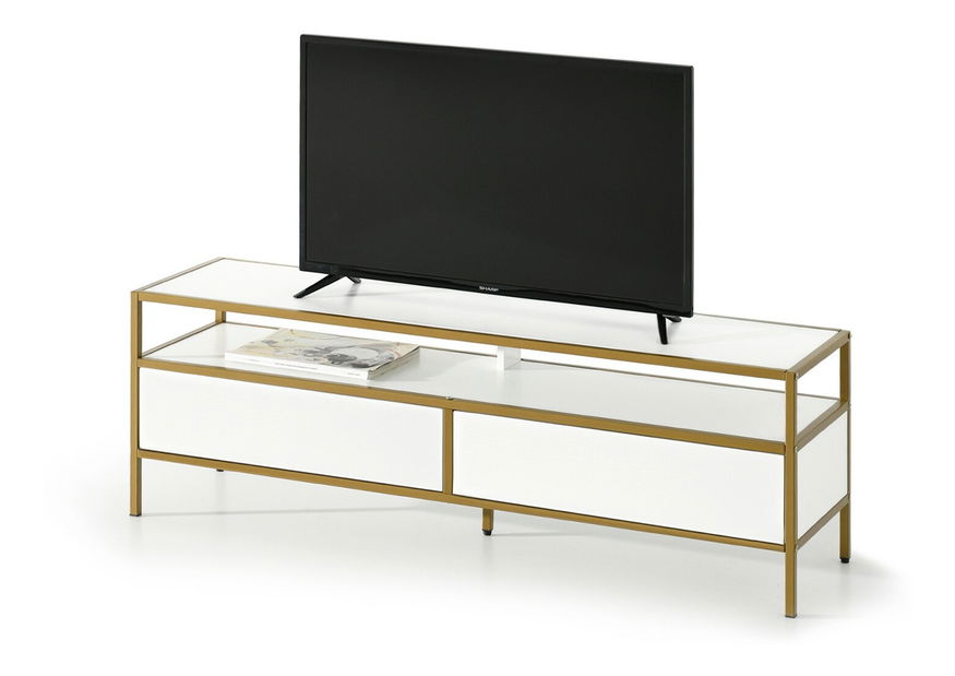 TV asztal/szekrény Soren Rtv (fehér fa + arany)
