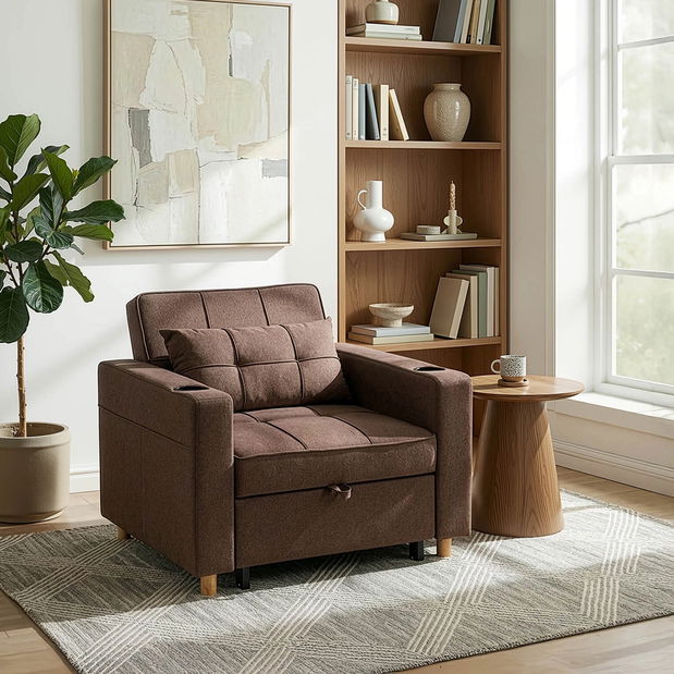 Rozkladacie kreslo Suspendida (hnedá) 