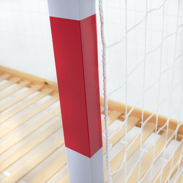 Pat pentru copii 90 cm Facilmente (natural + albastru + roșu) (cu somieră)