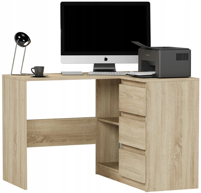 Rohový PC stolík Nolmir (dub sonoma) (P)