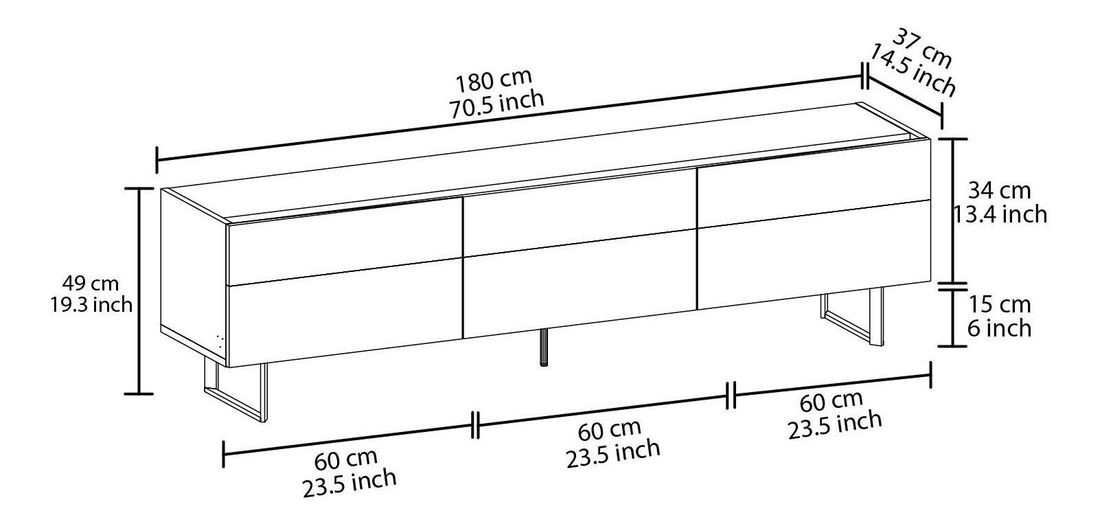 TV stolić/ormarić Sajn (sivi hrast)