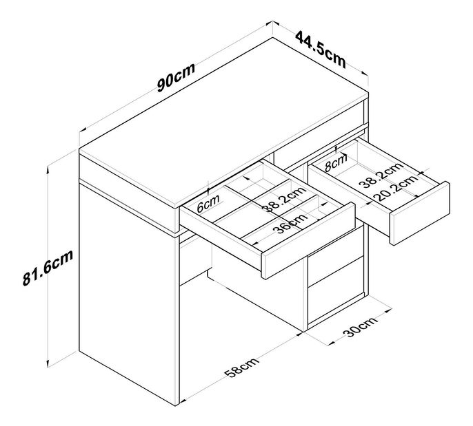 Măsuță de toaletă Blake 108 (alb)