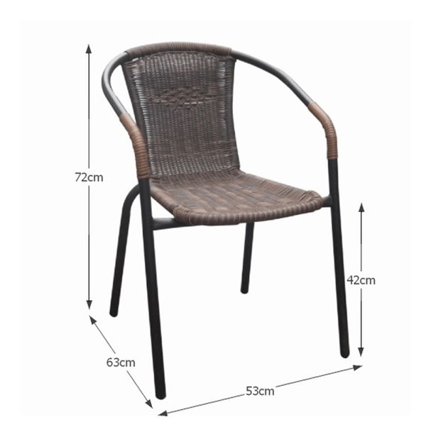 Scaun de grădină (2 buc.) Durley (Maro + Negru) *vânzare stoc