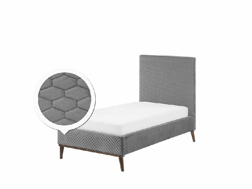 Jednolôžková posteľ 90 cm BARON (svetlosivá) (s roštom)