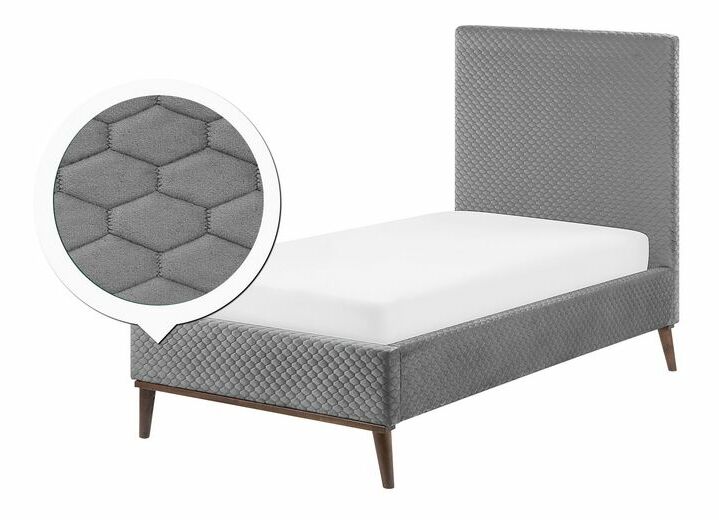 Jednostruki krevet 90 cm BARON (svijetlo siva) (s podnicom)