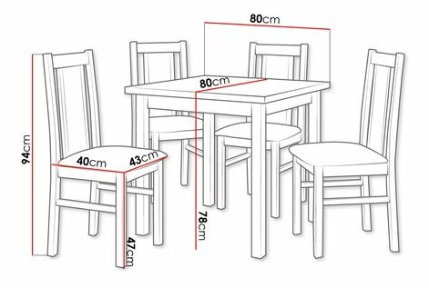 Stôl so 4 stoličkami AL27 Arnold (Sonoma + olivová)