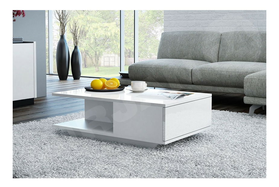 Măsuță de cafea Feraleo (Alb + Alb lucios )