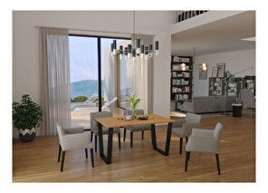 Jedálenský stôl Carol 138x90 (dub artisan) (pre 4 6 osob)