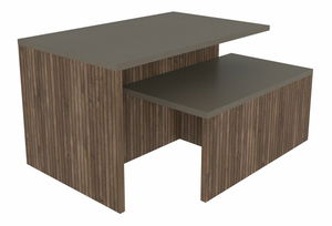 Set konferenčných stolíkov Twixie (dub + hnedá)