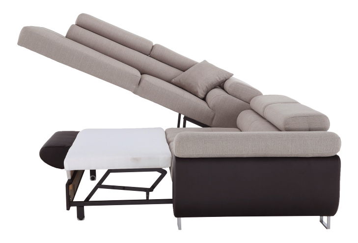 Rohová sedačka Afton (hnedá + béžová) (L)