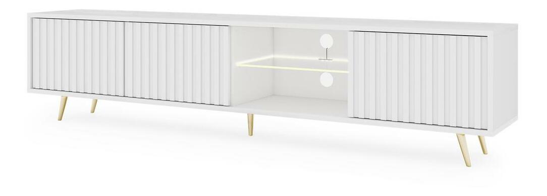 Masă TV Biel 175 (cu iluminat) (alb)