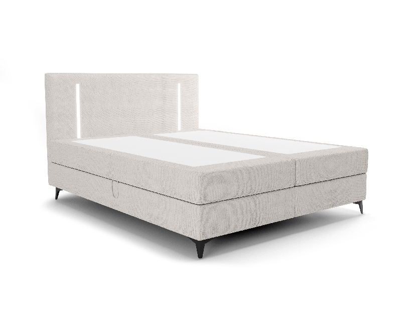 Jednostruki krevet 120 cm Ortega Comfort (svijetlosiva) (s podnicom i madracem, s prostorom za odlaganje) (s LED rasvjetom)