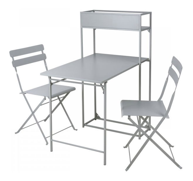 Záhradný set Naveran (sivá) (pre 2 osoby)