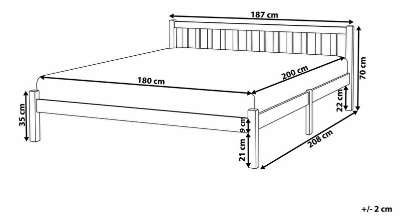Manželská posteľ 180 cm FLORIS (s roštom) (biela) *výpredaj