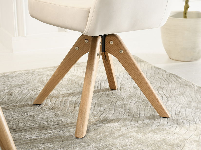 Jedálenská stolička Destete (krémová + dub)