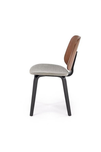 Scaun de sufragerie Mackakere (nuc + gri + negru)
