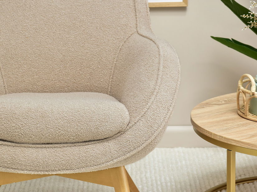 Relaxačné kreslo Merch (béžová + dub)