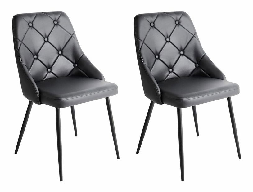Set 2 buc. scaune pentru sufragerie Valero (negru)