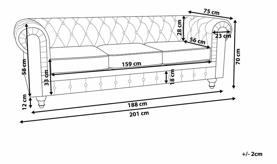 Háromszemélyes kanapé Chichester (kék)