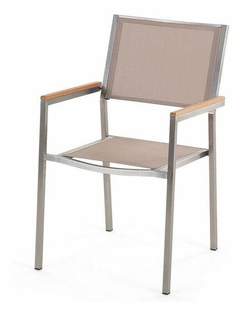 Záhradná jedálenská súprava GROSSO (eukalyptus) (béžová) (pre 6 osôb)