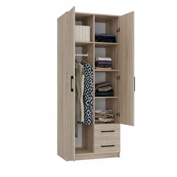 Ruhásszekrény Rigidez 1 (szonoma tölgy) (tükörrel)