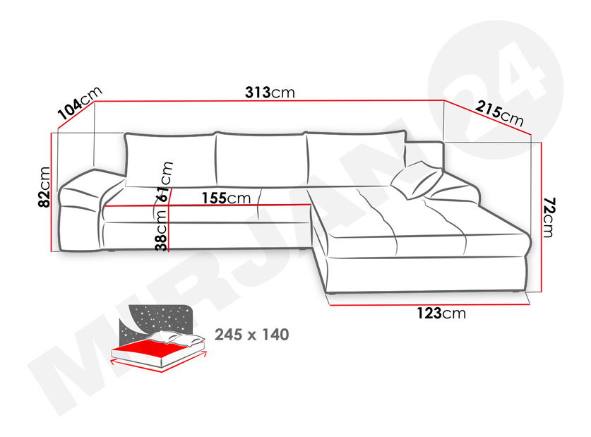 Kutna garnitura Nova (Inari 95) (L)