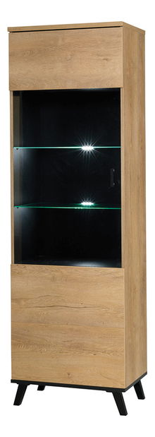 Vitrína typ 2 Siralla (dub lefkas + čierna)