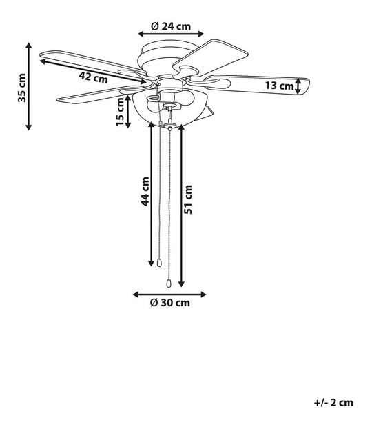 Stropný ventilátor so svetlom Salletta (strieborná) 