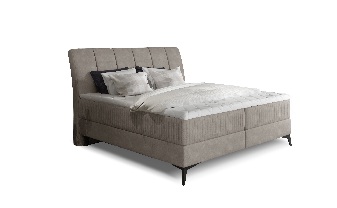 Manželská posteľ Boxspring 160 cm Alberto (béžová) (s matracmi)