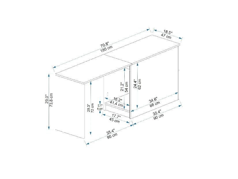 Masă PC Pelavi 1 (Nuc deschis + bej) 