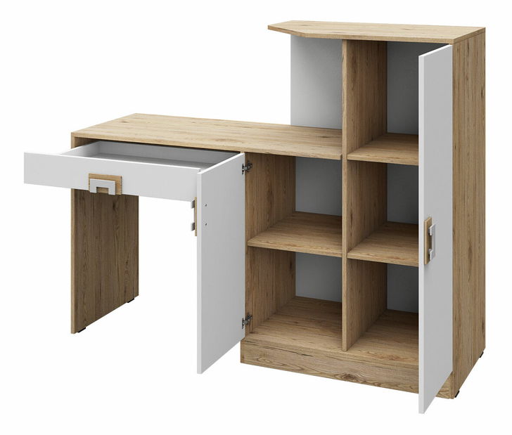 Mobilier cameră studenți Monella VI (stejar deschis + alb) 