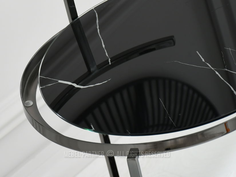 Dohányzóasztal Alfonzo (fekete márvány + fekete)