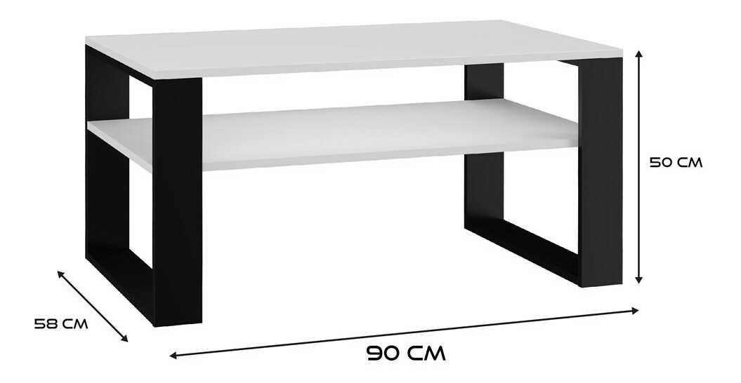 Konferenčný stolík Maduro 2 (biela + čierna)