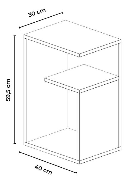 Măsuță laterală Simak (stejar sonoma + alb)