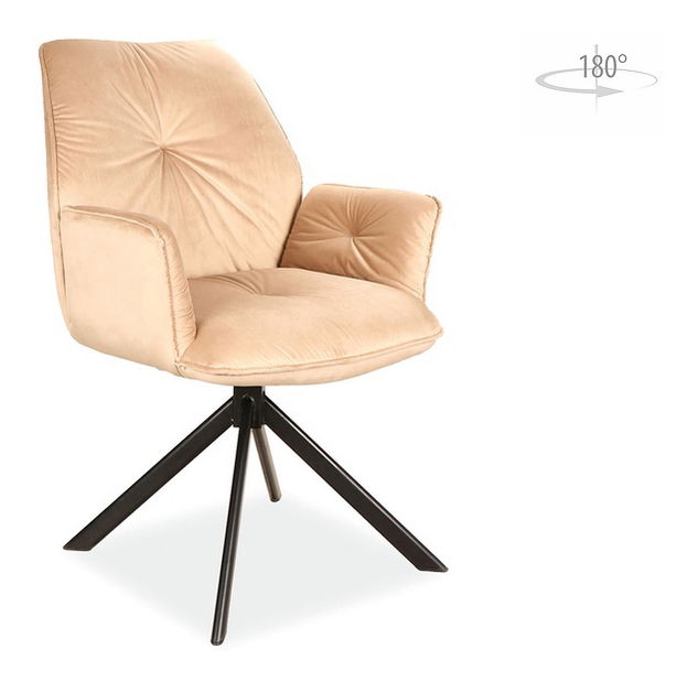 Scaun de sufragerie Becki (maro deschis + negru)