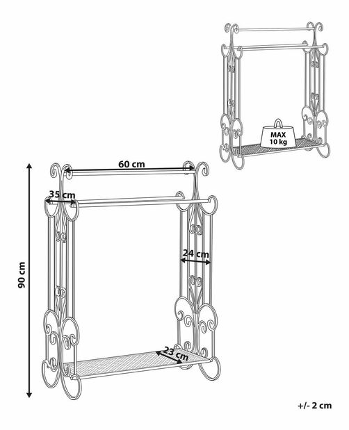 Stojan na uteráky Gion (čierna)